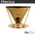 Stainless Steel Paperless Golden Pour Over Coffee Dripper